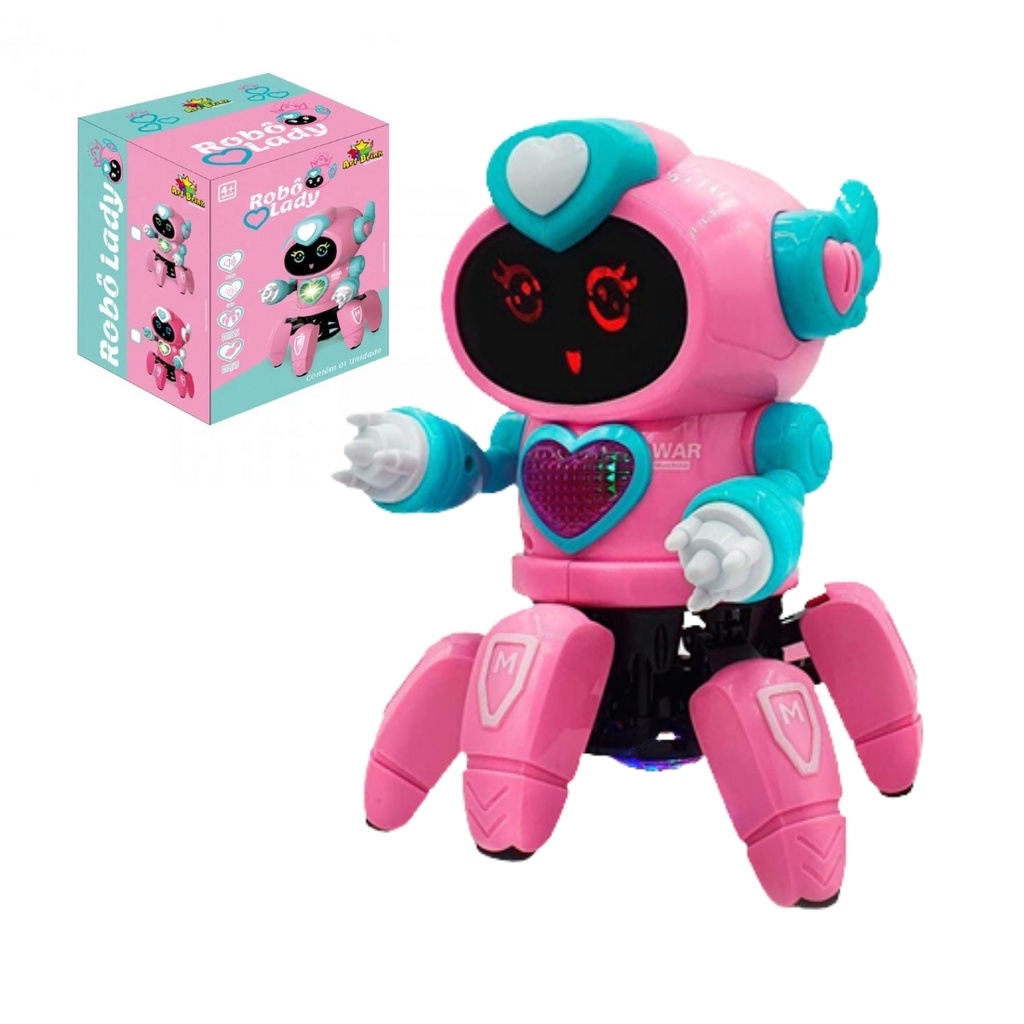 Brinquedo ROBO LADY COM FACE DIGITAL LUZ Robô Cyber Bat Aranha Som