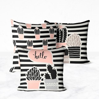 Kit 3 Capas de Almofadas Cactos Listras