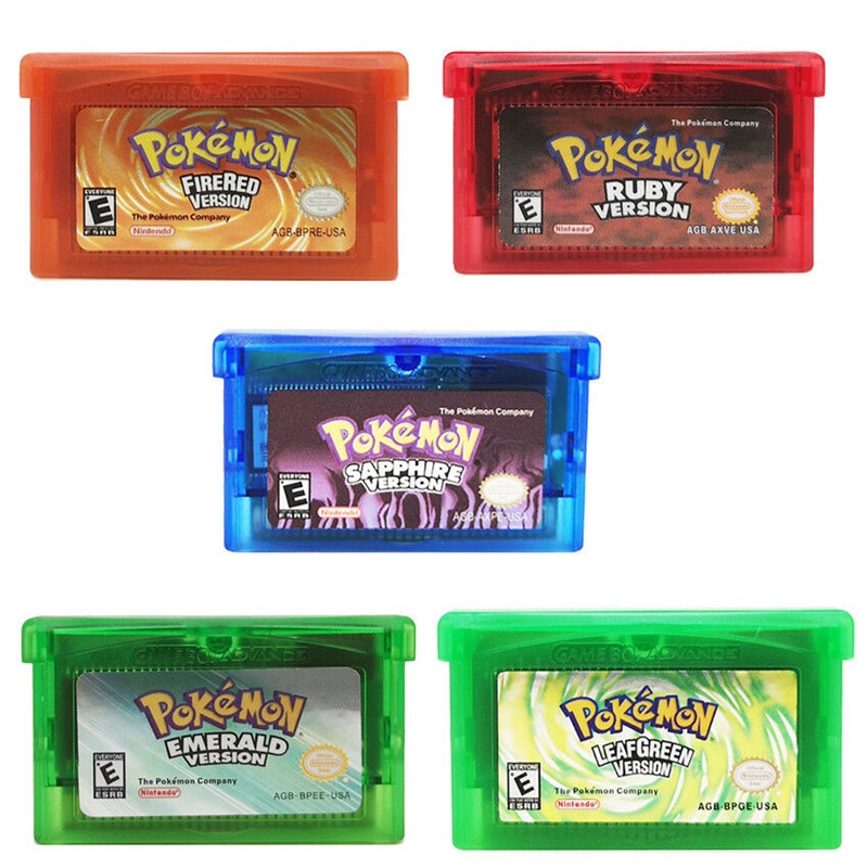 Cartuchos Pokémon GBA - Firered, Leafgreen, Emerald, Ruby e Safira