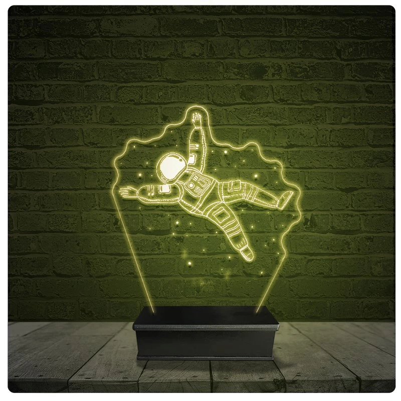 Led Luminária Acrílico Abajur - Astronauta Desenho 44