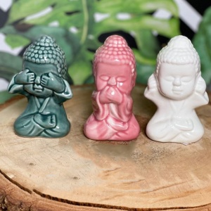 Enfeite Decorativa de Cerâmica Buda 10x6x6cm