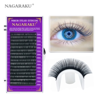 NAGARAKU Extensões de Cílios de Comprimento Individual Suave Preto Fosco