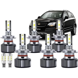 Lâmpadas Captiva 2008 2009 2010 2011 2012 2013 2014 Super LED Farol Alto Baixo e Milha