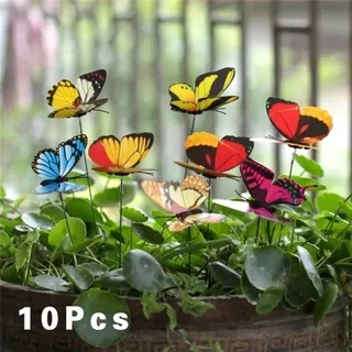 10pcs Plantas De Jardim Borboleta Bush Suprimentos Padrão Colorido De Decoração De Flores Decorativas Ao Ar Livre