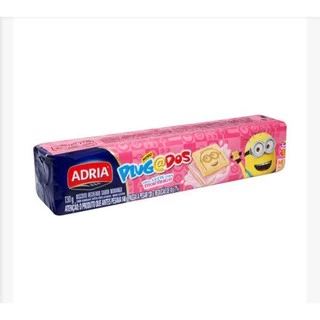 BISCOITO RECHEADO SABOR MORANGO 130g PLUGADOS MINIONS ADRIA