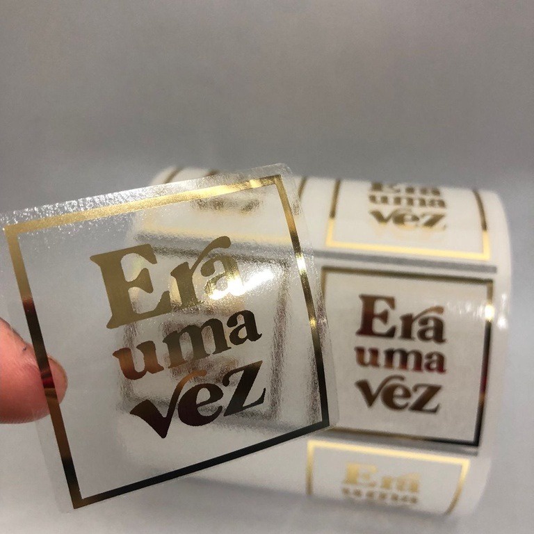 100 Etiquetas transparentes personalizadas - quadradas 4 e 5cm | Shopee ...