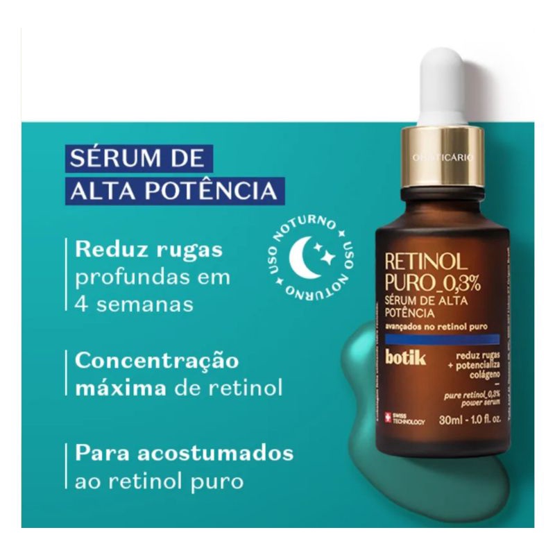 Sérum Facial de Alta Potência Botik Retinol Puro 30ml