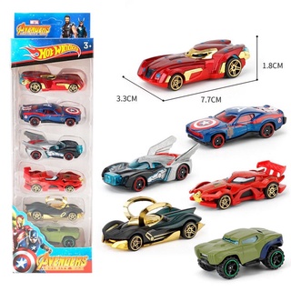 6pcs/set de Batmóvel patrulha Vingadores Batman crianças modelo de brinquedo (plástico) (saco)