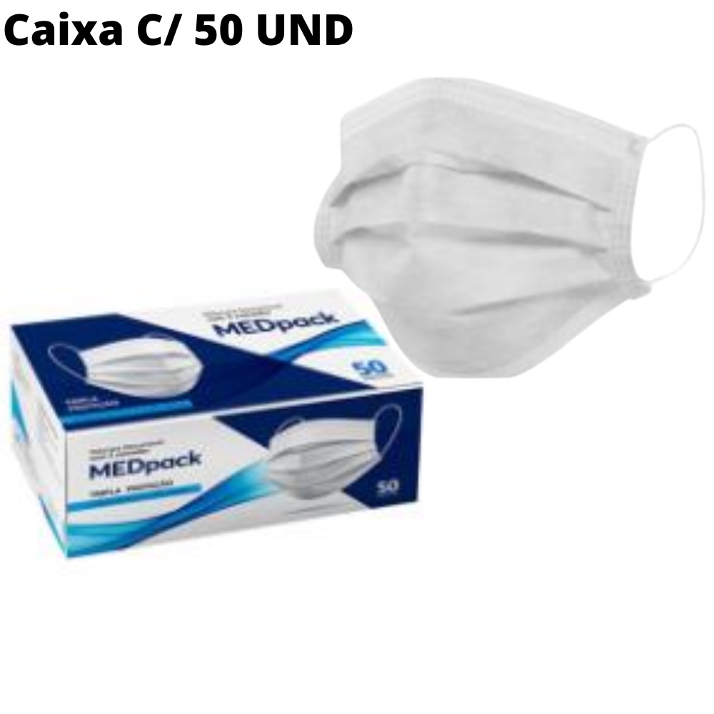 Máscara Descartável Tripla De Proteção Facial Cx C/ 50