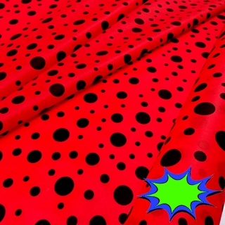 2,5 metros Tnt Estampado Ladybug Joaninha Poa Preto e Vermelho Festa  Decoração Mesa Parede Painel 1,4m x 2,5 metros