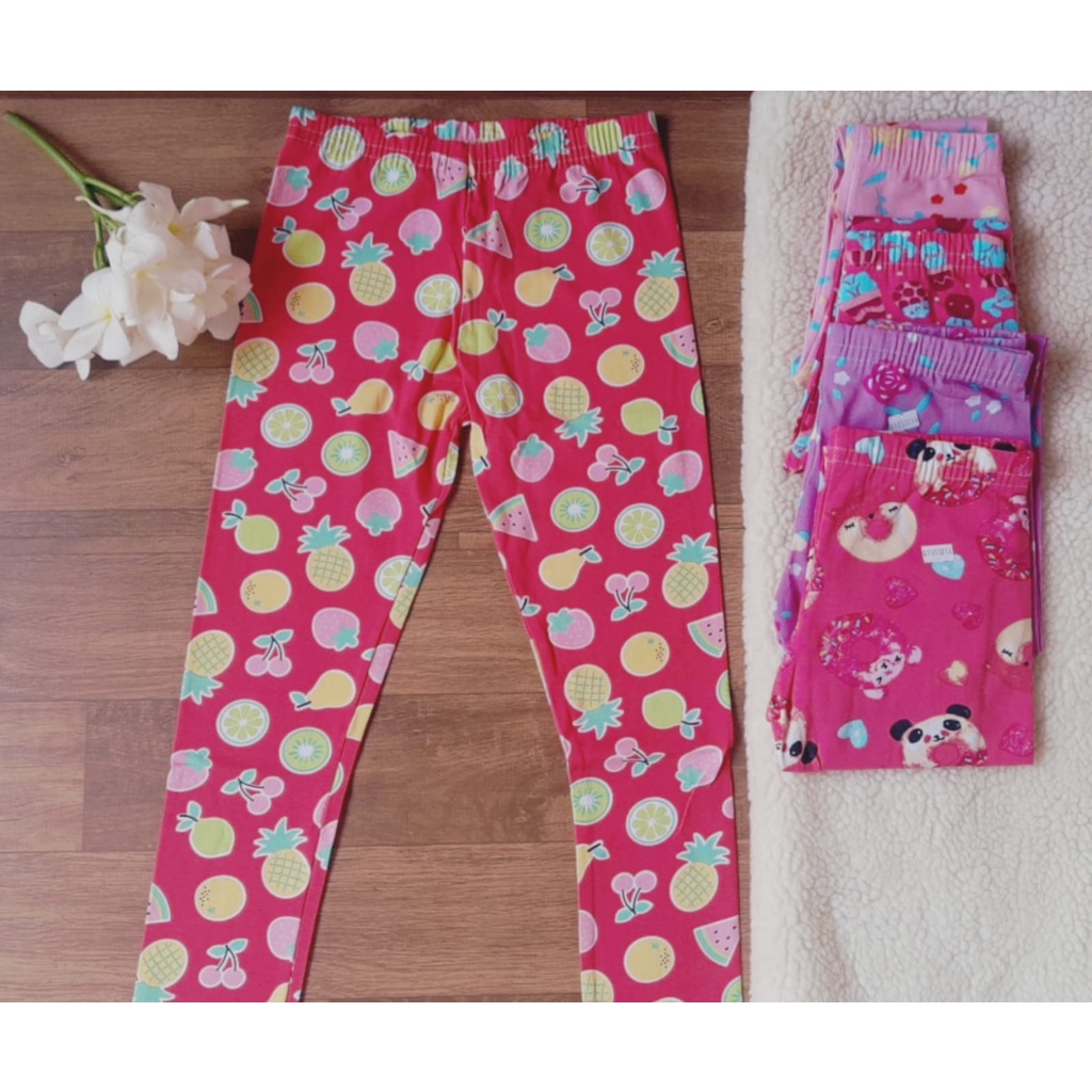 CALÇA LEGGING INFANTIL ESTAMPADA FRUTA