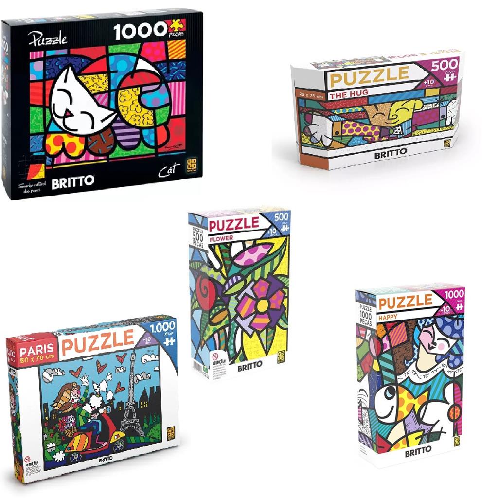 Quebra-cabeça - 1000 peças - ROMERO BRITTO - CAT