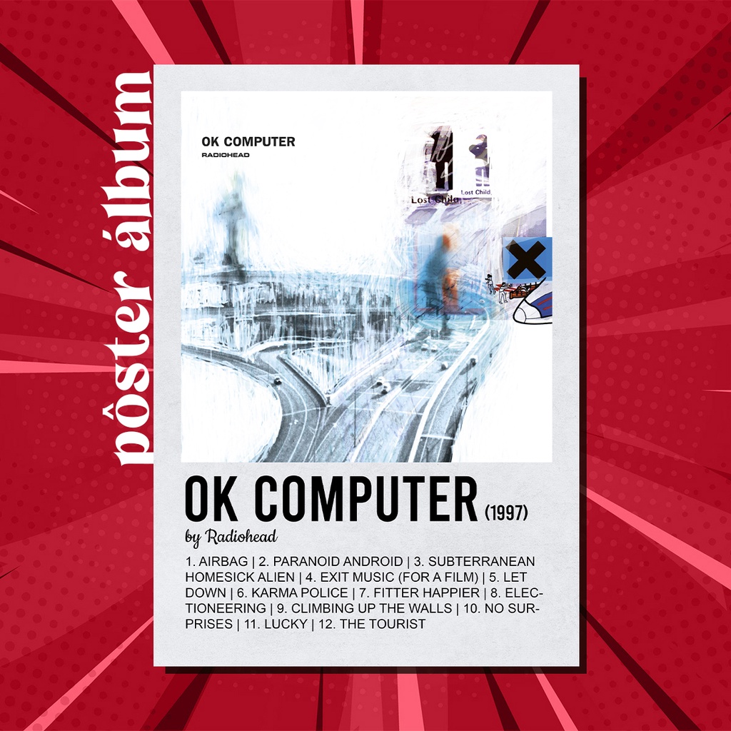 Álbum Pôster Ok Computer - Radiohead | Shopee Brasil