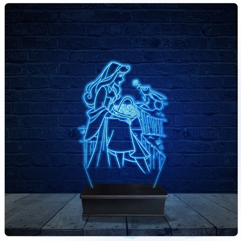 Luminária Led Acrilico Abajur - Cinderela Princesa 6