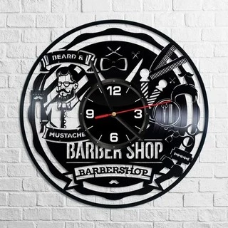 Barbearia 20 - Relógio Disco De Vinil Decoração