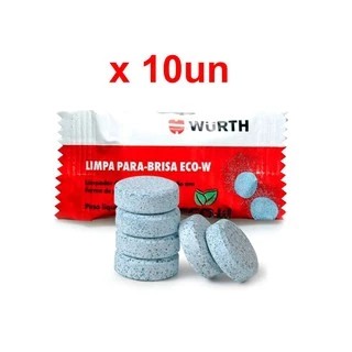 Pastilha Limpa Parabrisa Reservatório Eco-w Wurth Kit 10un