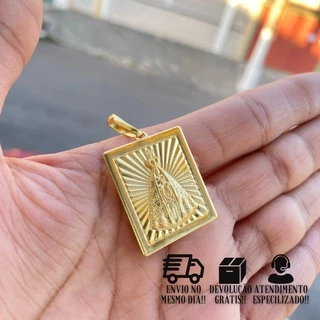 Pingente Masculino De Ouro Nossa Senhora Aparecida Banhado a Ouro 24k Pingente De Placa Religioso em Oferta na Shopee