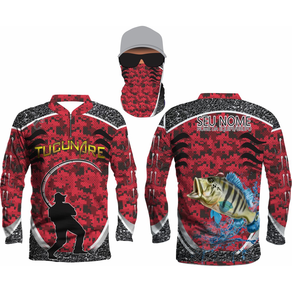 4 Camisas Pesca Pescaria Esportiva Personalizada Nome Equipe