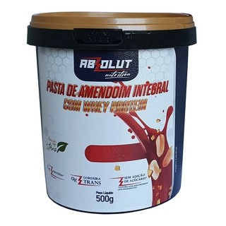 Pasta de Amendoim Integral com Whey Absolut Nutrition 500g