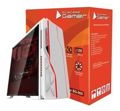 Gabinete Gamer Bluecase Bg-009 Mid Tower White + Nfe