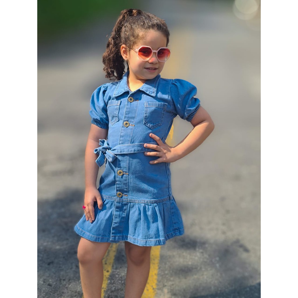 Vestido hot sale infantil jeans