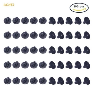 Luzes 100 Pcs Preto Pvc Borracha Broche Pin Conforto Fit Tie Tack Lapela Pin Broche Backing Fechos Descober @ @ Tas Jóias