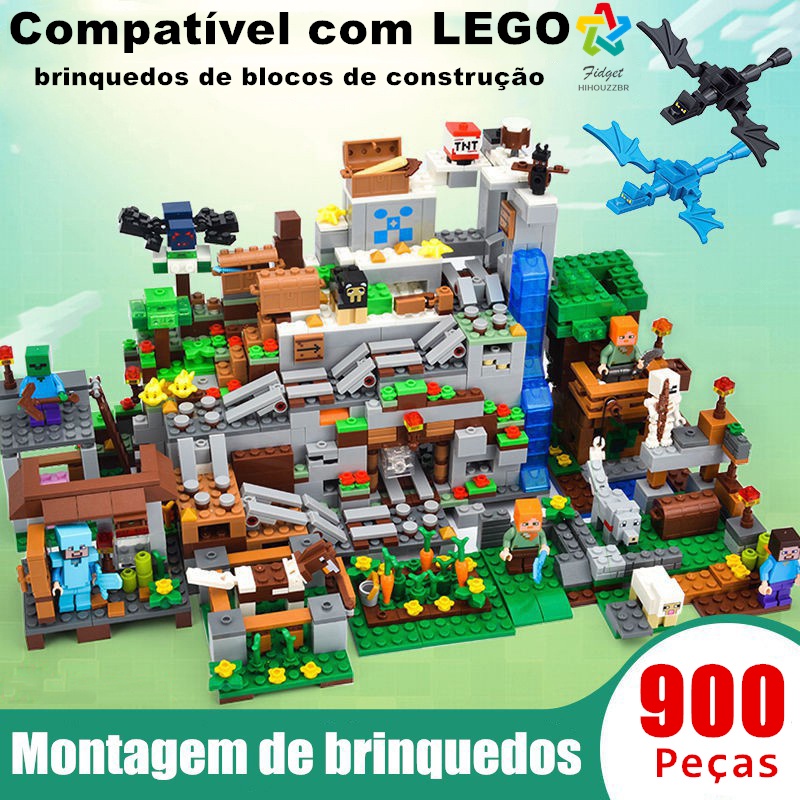 Conjunto LEGO Compatível Minecraft Toy Mina De Órgãos De Caverna Velocidade MY WORLD Minifigures Village House Assembly Construção Educacional Diy Toys Crianças Presentes De Natal