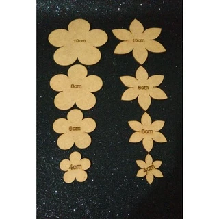kit Gabarito Molde flores (8 pçs em MDF) para Lonita Feltro EVA
