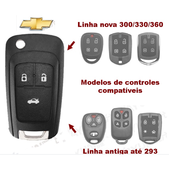 Chave Canivete Chevrolet GM Positron Flex Corsa Celta Classic Montana ...