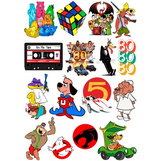 31 Adesivos Desenhos anos 80 - Stickers Retrô