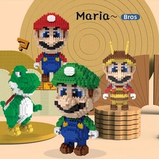 Blocos Da Sorte Lego Super Mario Bros De Construção Nano Bloco Educacional Brinquedos Luigi E Yoshi