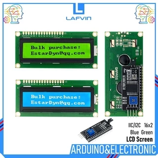Módulo De Exibição LCD LAFVIN Tela Azul Verde 16x2 IIC/I2C 1602 Para Arduino UNO R3 Mega2560 Experimento De Circuito DIY