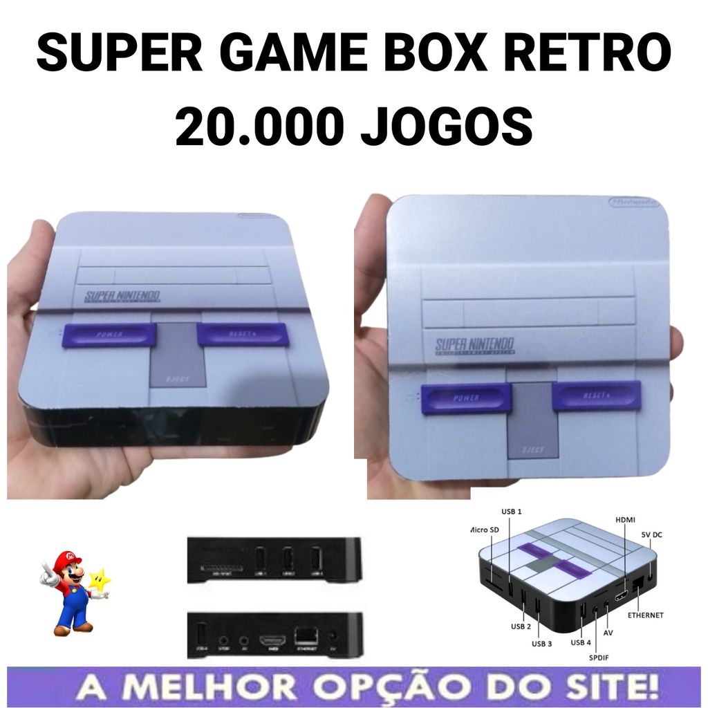 Game Retro SNES 20.000 Jogos + 2 Controles diversos jogos