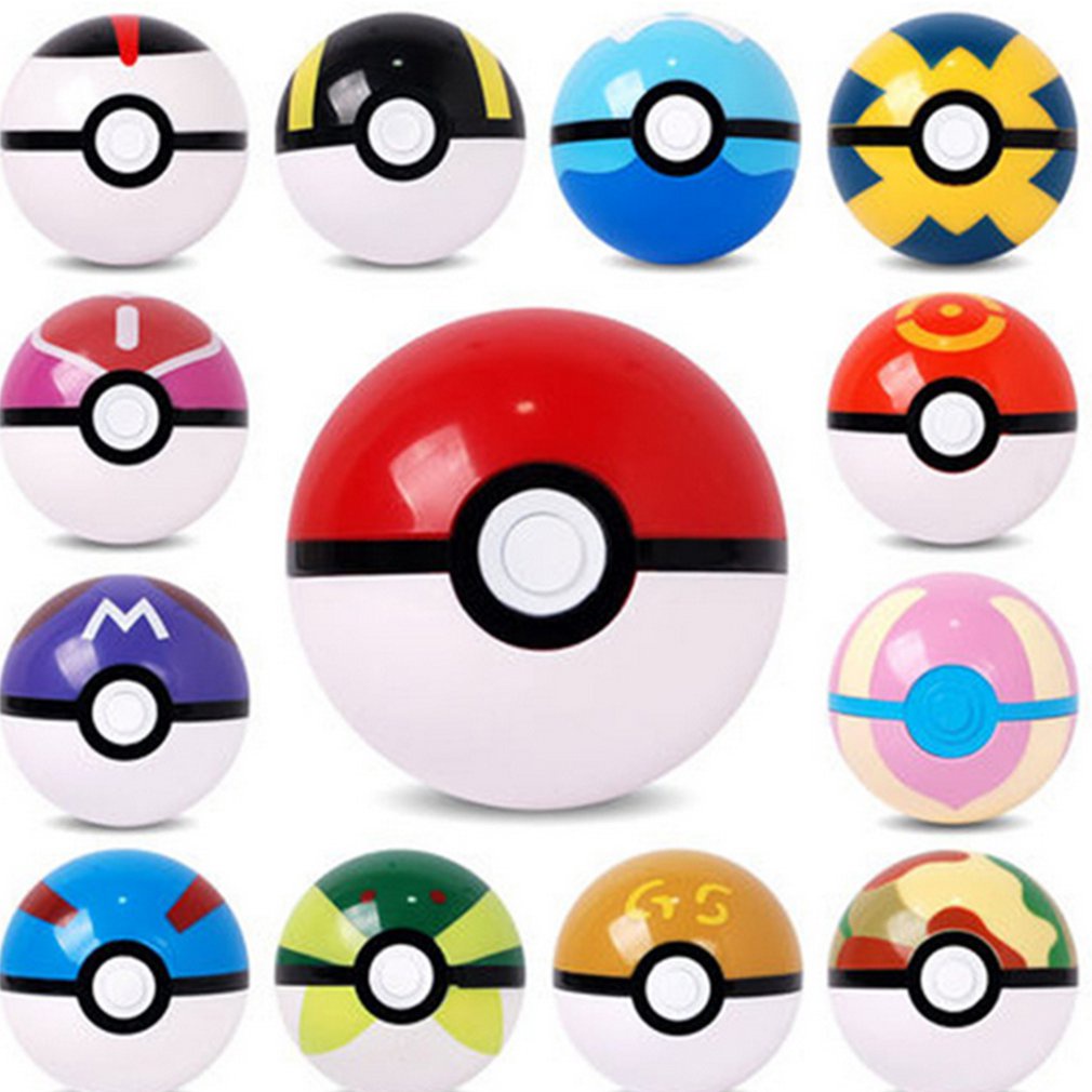 Pokebola Timer Ball 7cm Tamanho Com 10 Pokemon Aleatório