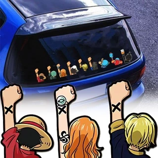 " One Piece " Adesivo Refletivo Luffy Roronoa Zoro Tony Chopper Cartoon Porta De Carro Decalque Autocolantes Decoração De Motocicleta