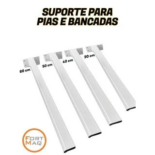 Suporte para Pia de Parafusar - Grapa para Bancada Mármore Granito 30cm 40cm 50cm 60cm