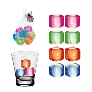 24 Cubos De Gelo Artificial Reutilizável Coloridos Oferta