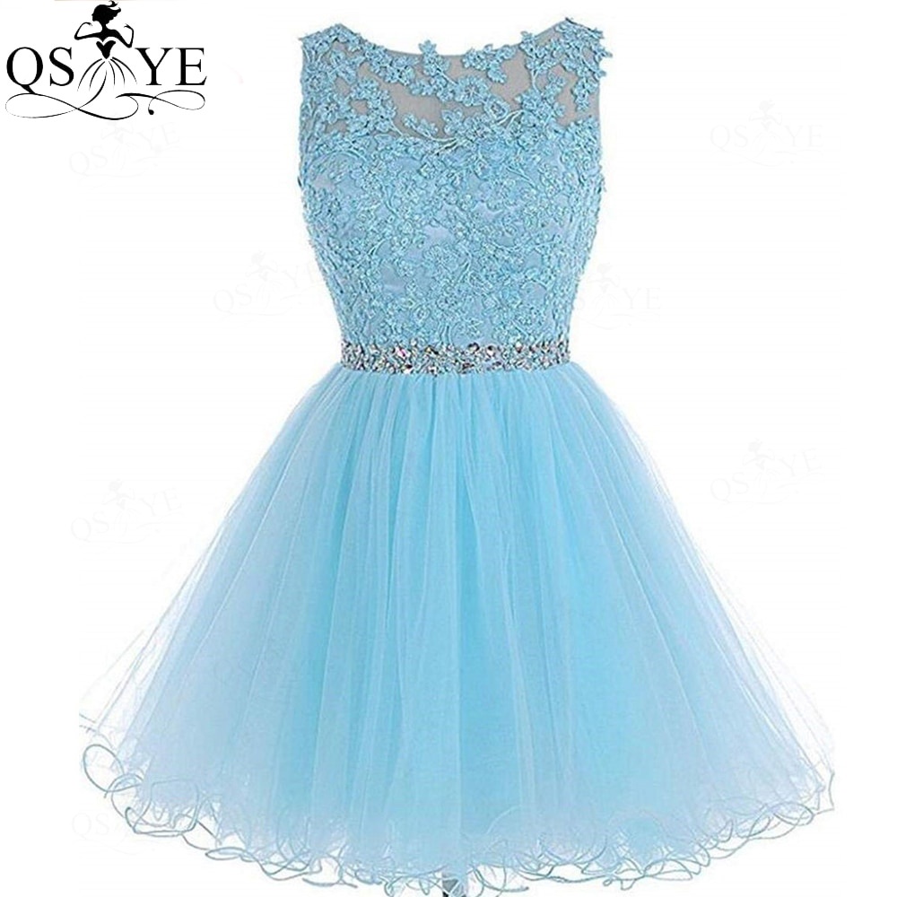 Vestido 15 anos azul hot sale curto