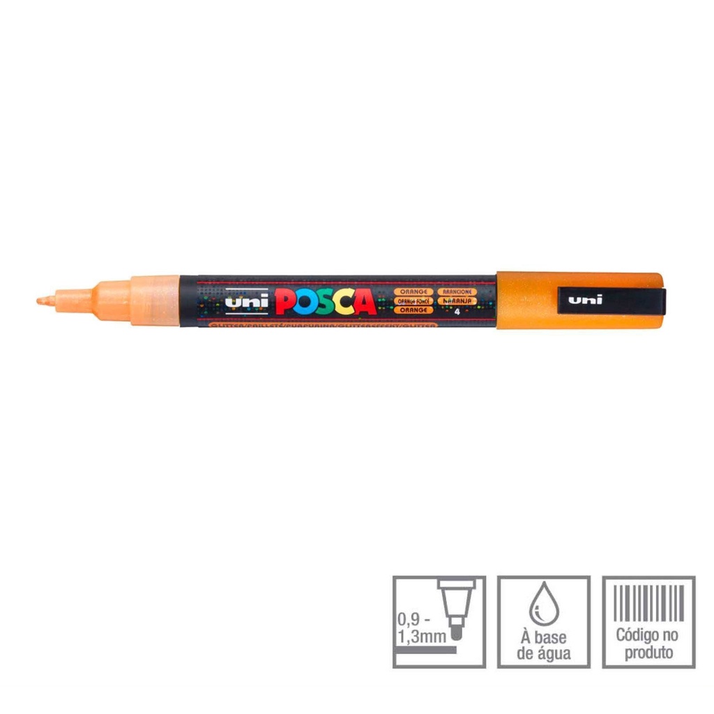POSCA PC-3ML LARANJA GLITTER (4G) | Shopee Brasil