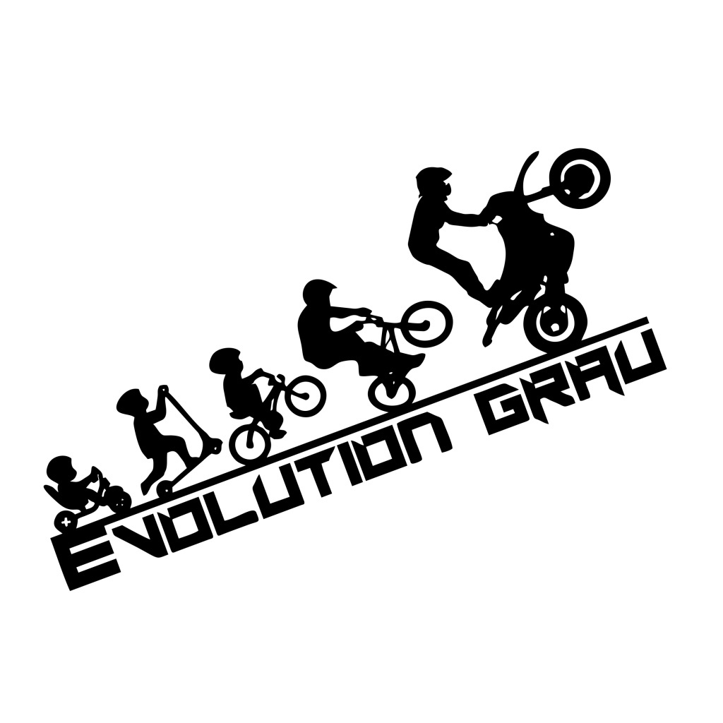 Adesivo Evolução do Grau Moto Carro Corte Evolution Empinar Raspar