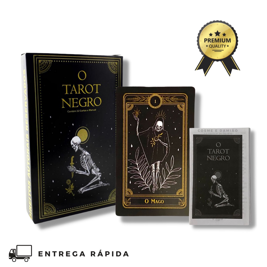 Baralho O Tarot Negro 22 Cartas E Manual Taro Negro Marselha 22 Arcanos Maiores
