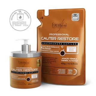 Combo Máscara Capilar Cauterização Forever Liss e Refil