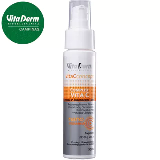 Vitamina C 50ml Vita derm Hidratante e Protetor Solar Facial FPS 30 Limpeza Facial Rejuvenescimento Facial