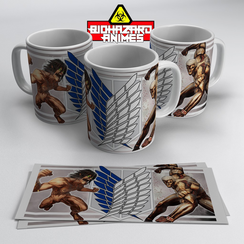 Caneca Fosca Personagens Chibi - Shingeki No Kyojin Attack On