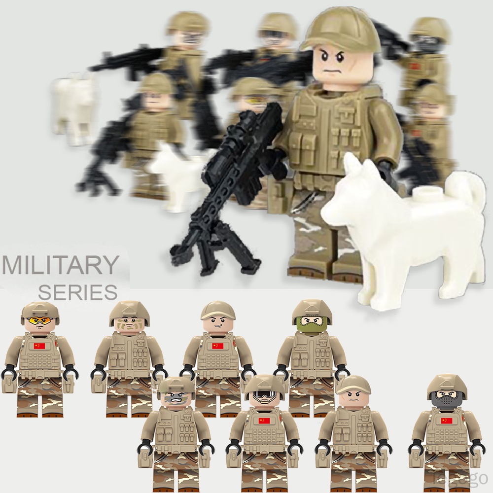 8PCS Soldados Das Forças Especiais Conjunto De mini Personagens Lego Minifiguras Blocos De Construção Série Militar Crianças Puzzle Brinquedos
