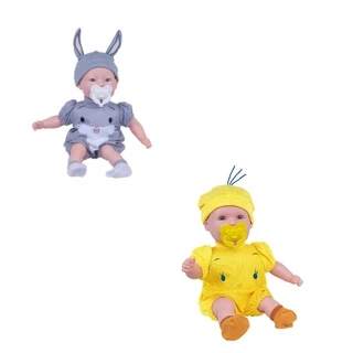 Kit 2 Bonecas Bebe Reborn Looney Tunes 35 cm Super Toys