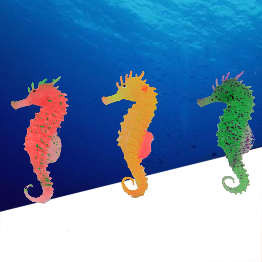 Tnfeeon Cavalo marinho sintético para aquário, decoração realista de  silicone de cavalo-marinho