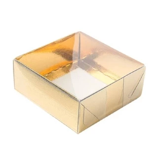 Caixa 4 Doces c Tampa - 8x8x3,5cm Dourada 10un - Assk Rizzo em Oferta na Shopee