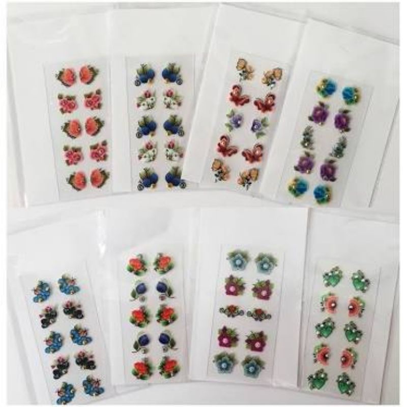 100 Adesivos De Unhas, Com "Jóias", Total 10 Cartelas.