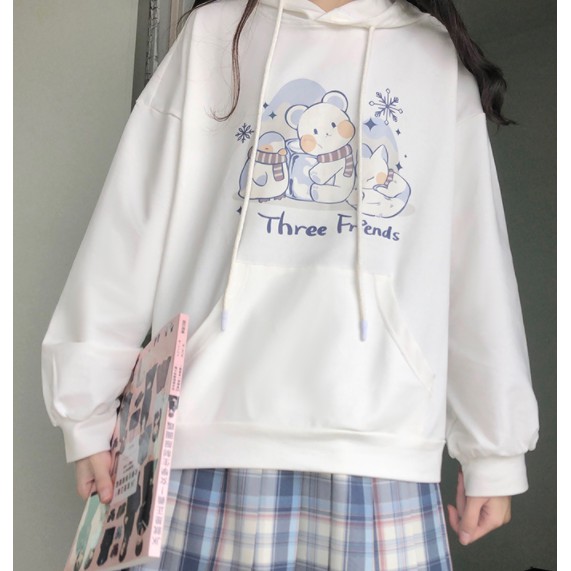 2021 anime feminino sweetshirts kawaii coelho manga longa superior fina  pelúcia rosa roupas femme mingliusili estudantes pullovers com capuz /  Moletons e blusões